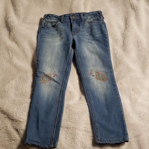 Girls size 6 unicorn embroidered jeans